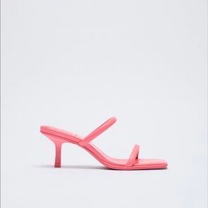 NWOT Zara Strappy Heeled Leather Sandals